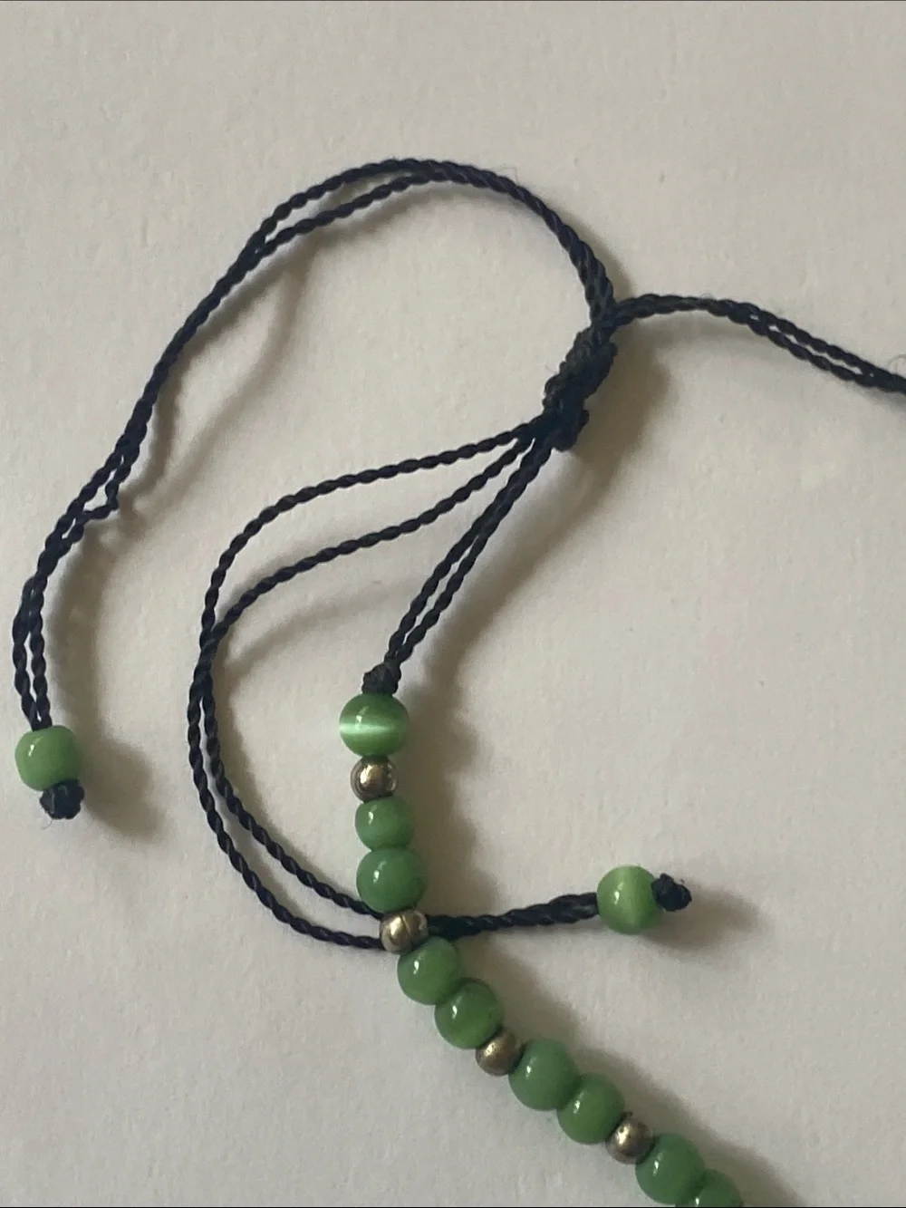 Genuine stone beaded cross, religious, spiritual adjustable bracelet